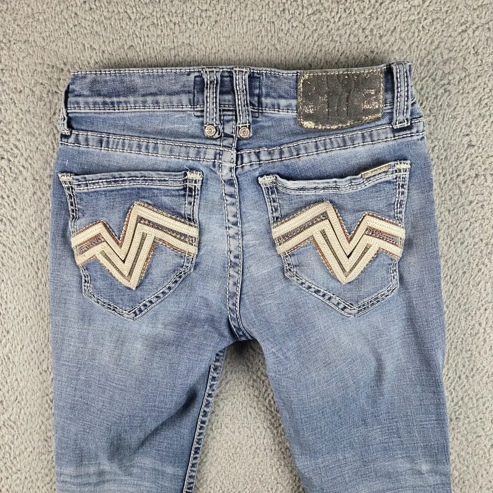 Salvage Jeans Mens 30x30 Blue Havoc Straight Slim Fit Distressed Low Rise Buckle